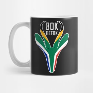 Bokbefok Springbok Face South Africa Flag Mug